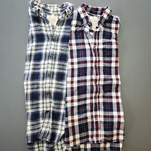 St Johns Bay Mens Size Large Flannel Shirt Set Plaid Casual Long Sleeve Comfy